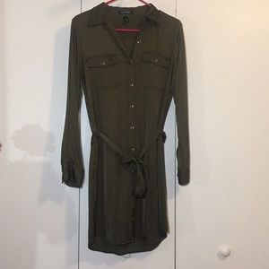 Olive Green Shirtdress